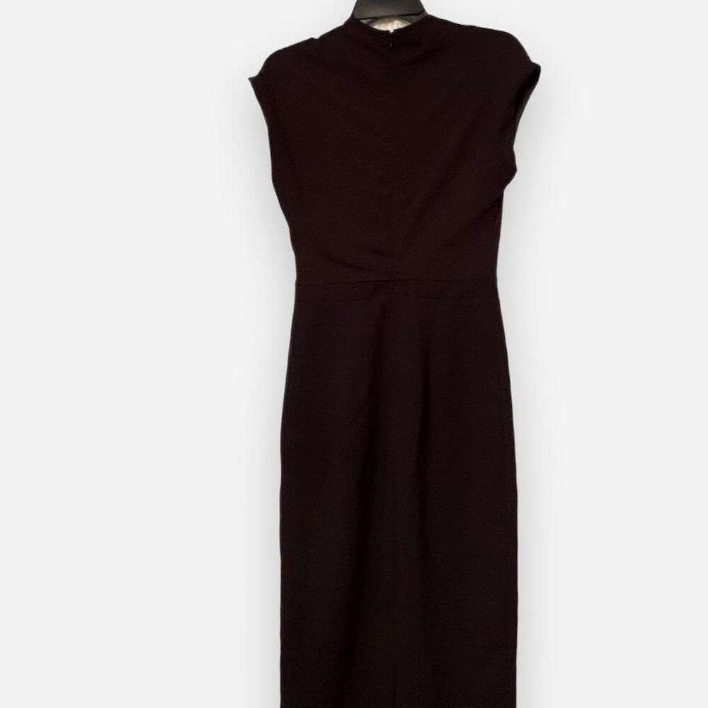 Express Women's Black midi dress with zipper back, size S